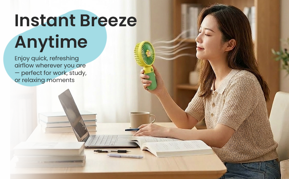 Mini Portable Rechargeable USB Hand Fan: 3 Speed