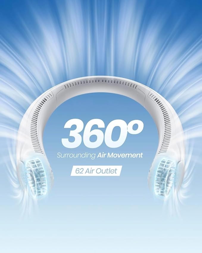 Portable Neck Fan, Hands Free Bladeless Fan