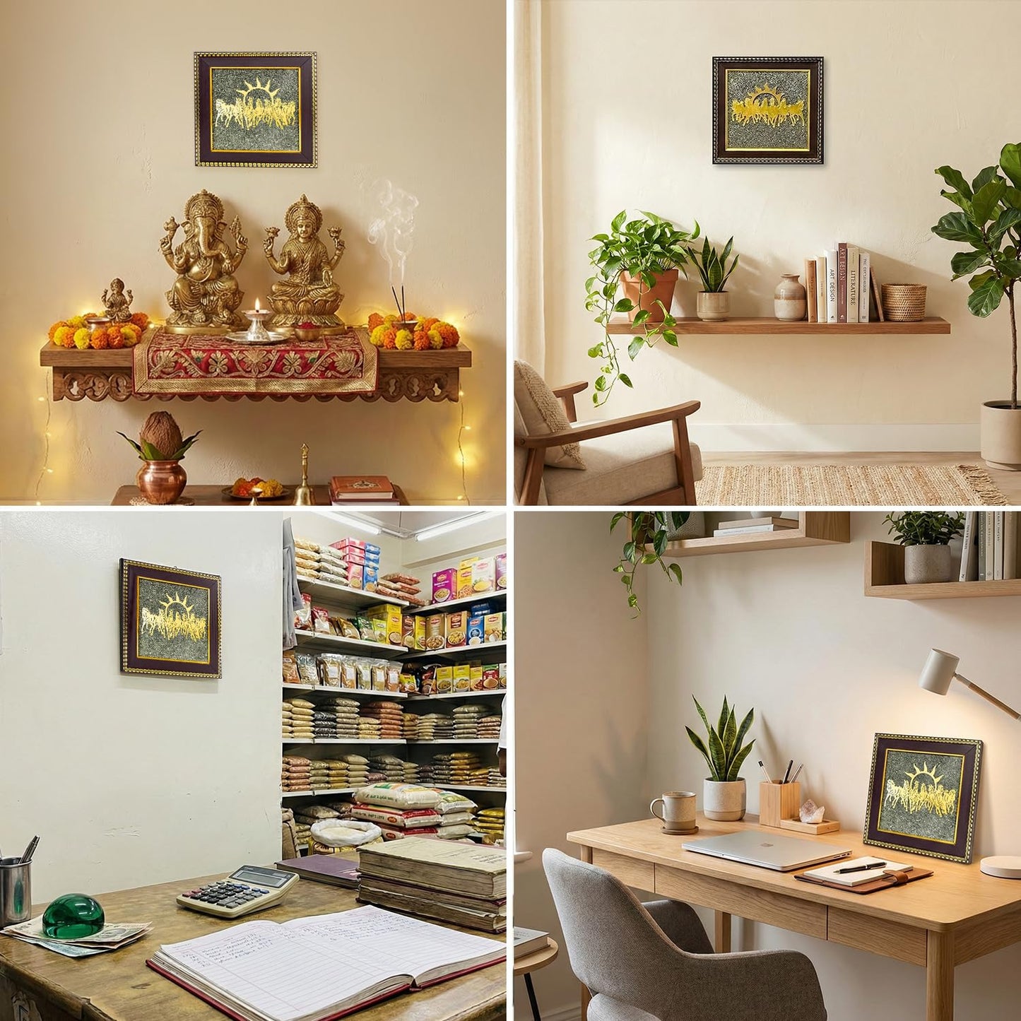 7 Horses on Raw Pyrite Frame – Vastu Seven Horses