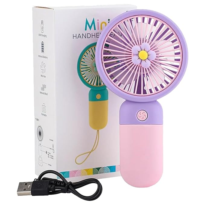 Mini Portable Rechargeable USB Hand Fan: 3 Speed