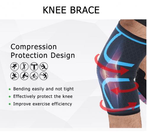 Knee Compression Sleeve, Support for Sports Workout (1pc)